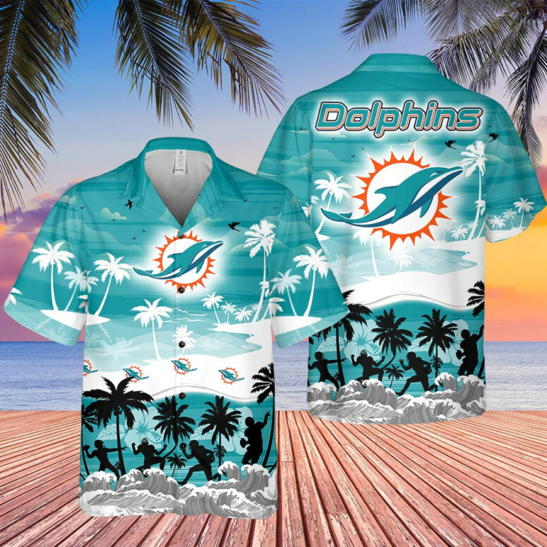 Miami Dolphins Sunset Beach Play Hawaiian Shirt