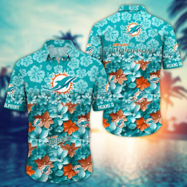 Miami Dolphins Tropical Bloom Hawaiian Shirt