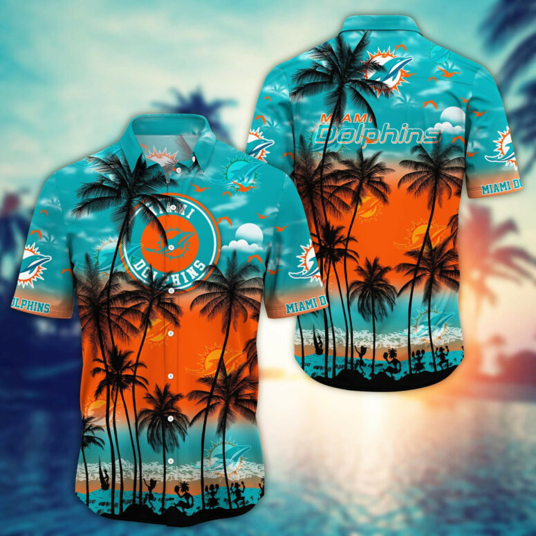 Miami Dolphins Tropical Horizon Hawaiian Shirt