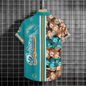 Miami Dolphins Tropical Mosaic Hawaiian Shirt Back - TeeAloha