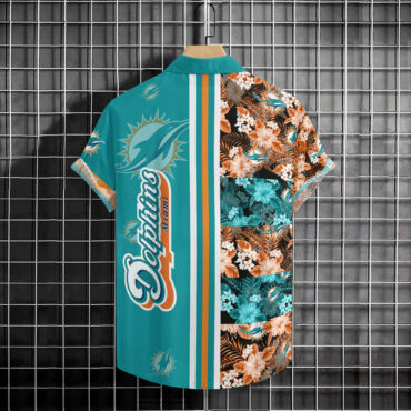 Miami Dolphins Tropical Mosaic Hawaiian Shirt