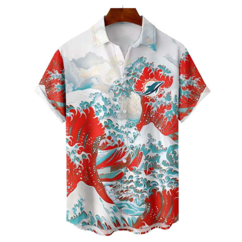 Miami Dolphins Tsunami Wave Hawaiian Shirt