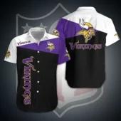 Minnesota Vikings Bold Stripe Hawaiian Shirt - TeeAloha