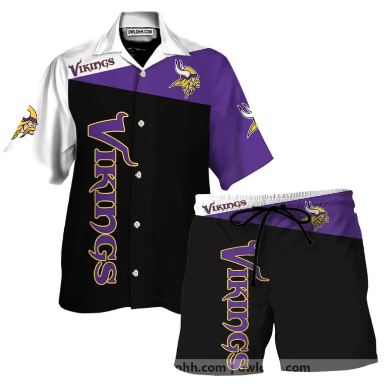 Minnesota Vikings Bold Stripe Hawaiian Shirt