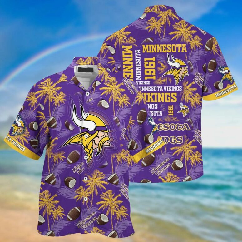 Minnesota Vikings Coconut Football Hawaiian Shirt