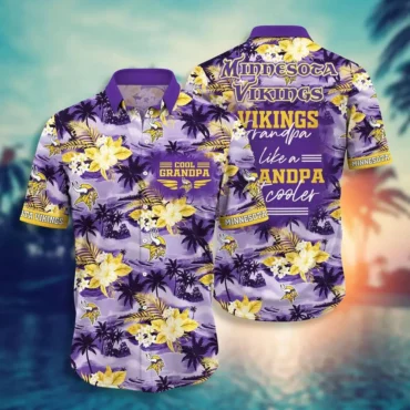 Minnesota Vikings Cool Grandpa Tropical Shirt