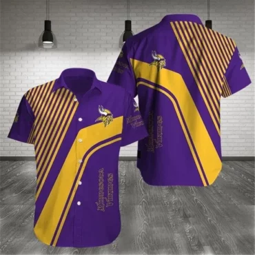 Minnesota Vikings Diagonal Stripes Hawaiian Shirt