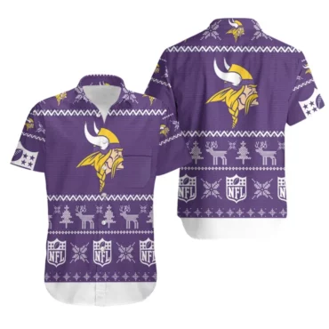 Minnesota Vikings Festive Knit Hawaiian Shirt