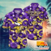 Minnesota Vikings Floral Fantasy Hawaiian Shirt