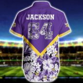 Minnesota Vikings Floral Warrior Hawaiian Shirt Back - TeeAloha