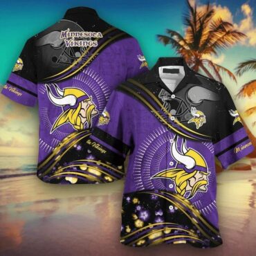 Minnesota Vikings Game Day Waves Hawaiian Shirt