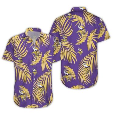 Minnesota Vikings Golden Palm Breeze Hawaiian Shirt