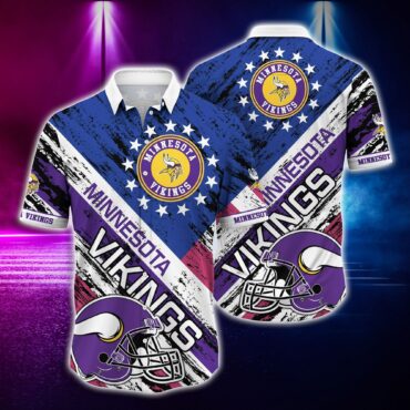 Minnesota Vikings Gridiron Glory Hawaiian Shirt