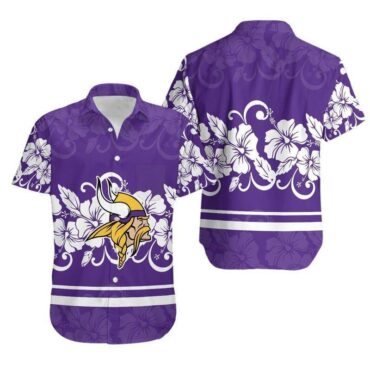 Minnesota Vikings Hibiscus Wave Hawaiian Shirt