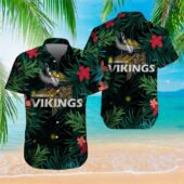 Minnesota Vikings Jungle Night Hawaiian Shirt