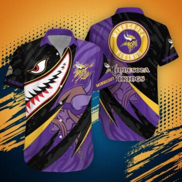 Minnesota Vikings Logo Mania Hawaiian Shirt