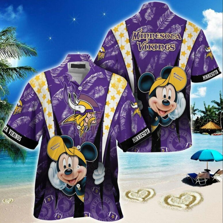 Minnesota Vikings Mickey Beach Bash Hawaiian Shirt