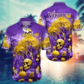 Minnesota Vikings Mystic Skulls Hawaiian Shirt