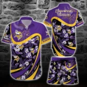 Minnesota Vikings Night Bloom Hawaiian Shirt