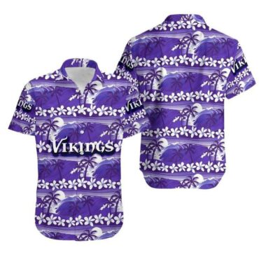 Minnesota Vikings Palm Waves Hawaiian Shirt