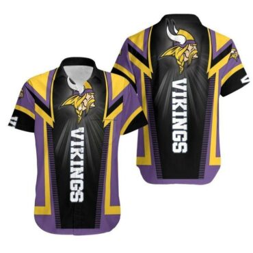 Minnesota Vikings Power Stripe Hawaiian Shirt