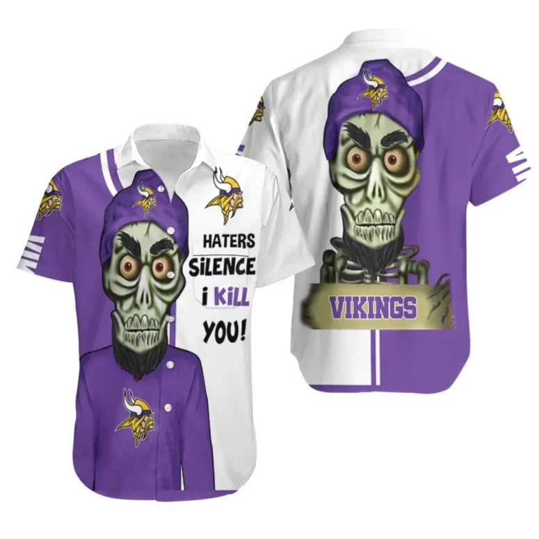 Minnesota Vikings Skeleton Hype Hawaiian Shirt