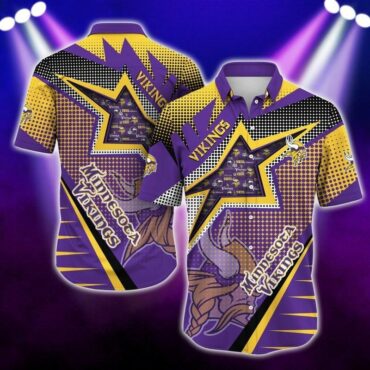 Minnesota Vikings Starburst Showdown Hawaiian Shirt