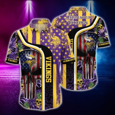 Minnesota Vikings Stars & Stripes Pride Hawaiian Shirt