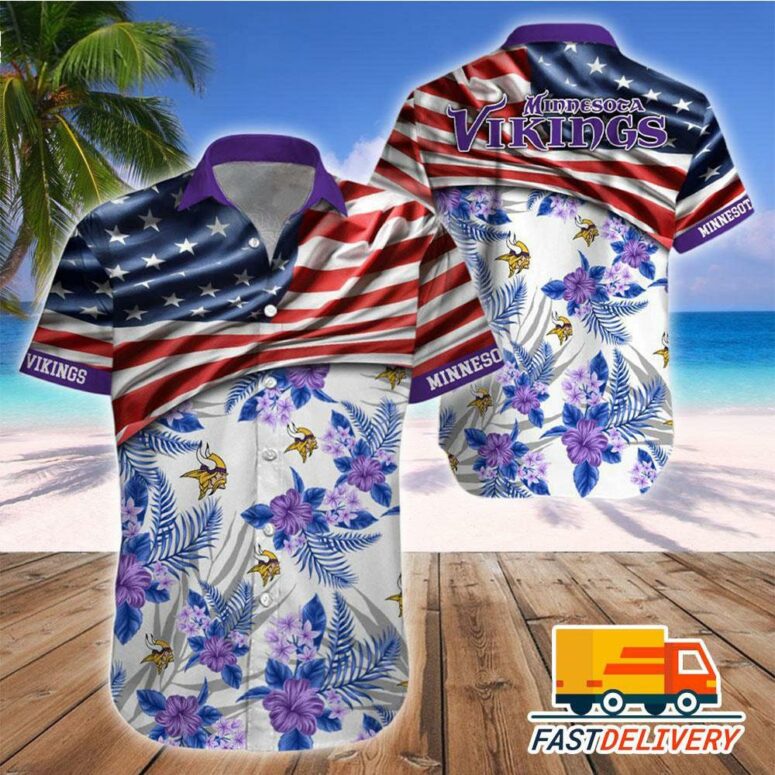 Minnesota Vikings Stars & Stripes Tropical Shirt