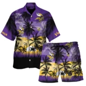 Minnesota Vikings Sunset Escape Hawaiian Shirt With Short - TeeAloha