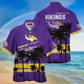 Minnesota Vikings Sunset Palm Hawaiian Shirt