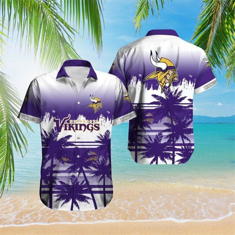 Minnesota Vikings Twilight Palms Hawaiian Shirt