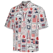 New York Yankees Americana Celebration Hawaiian Shirt Front - TeeAloha