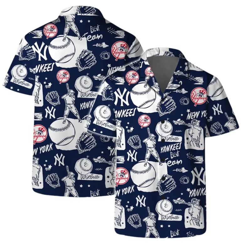 New York Yankees Baseball Sketch Hawaiian Shirt