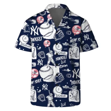 New York Yankees Baseball Sketch Hawaiian Shirt