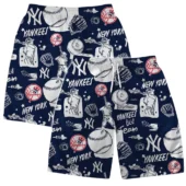 New York Yankees Baseball Sketch Hawaiian Short - TeeAloha