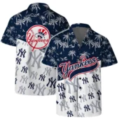 New York Yankees Coastal Logo Hawaiian Shirt - TeeAloha