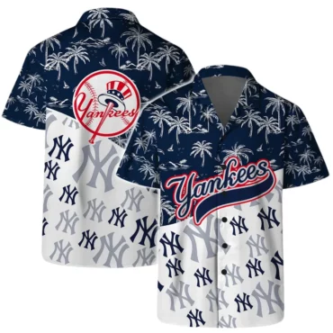 New York Yankees Coastal Logo Hawaiian Shirt