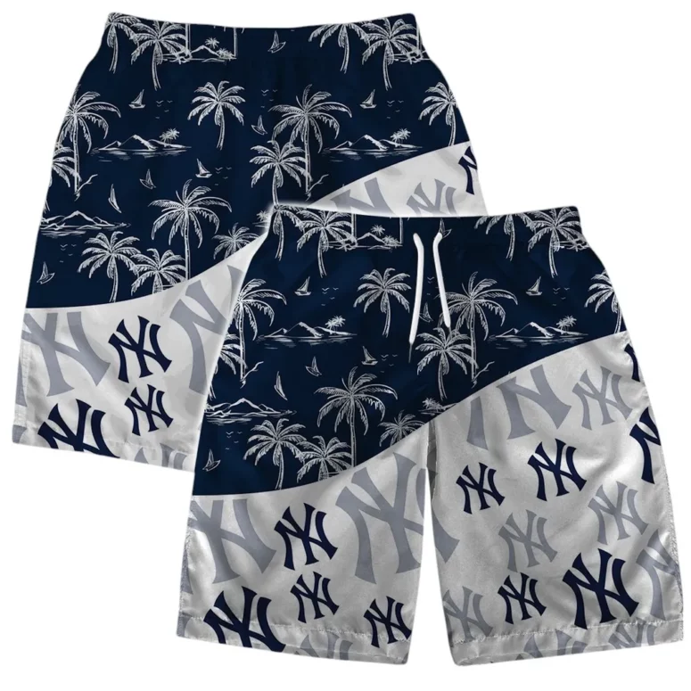 New York Yankees Coastal Logo Hawaiian Shirt