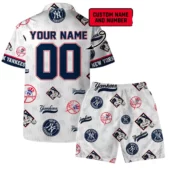 New York Yankees Custom Fan Hawaiian Shirt Back With Short - TeeAloha