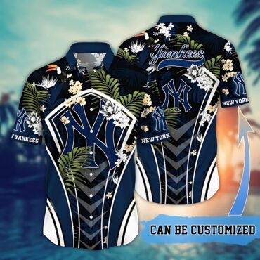 New York Yankees Floral Victory Hawaiian Shirt