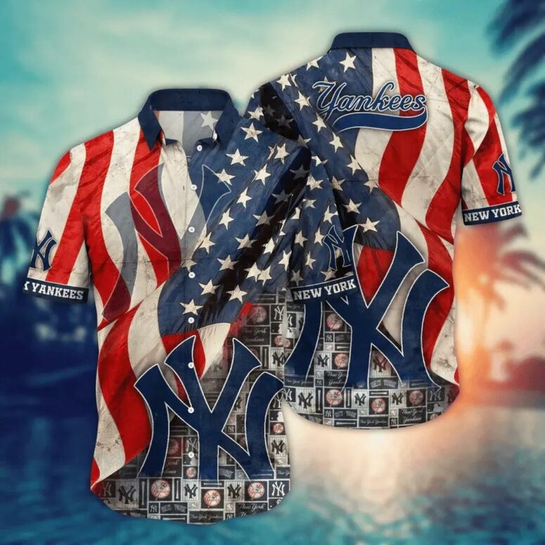 New York Yankees Heritage Flag Hawaiian Shirt