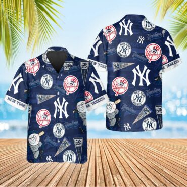 New York Yankees Heritage Icons Hawaiian Shirt