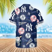 New York Yankees Heritage Icons Hawaiian Shirt Back - TeeAloha