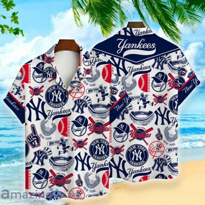 New York Yankees Icon Collage Hawaiian Shirt