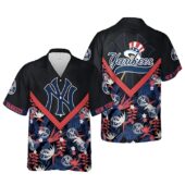 New York Yankees Island Vibes Chevron Hawaiian Shirt