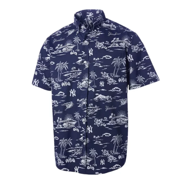 New York Yankees Island Vibes Navy Hawaiian Shirt
