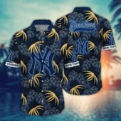 New York Yankees Midnight Palm Hawaiian Shirt