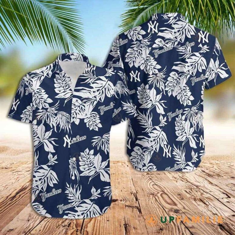 New York Yankees Monstera Breeze Hawaiian Shirt