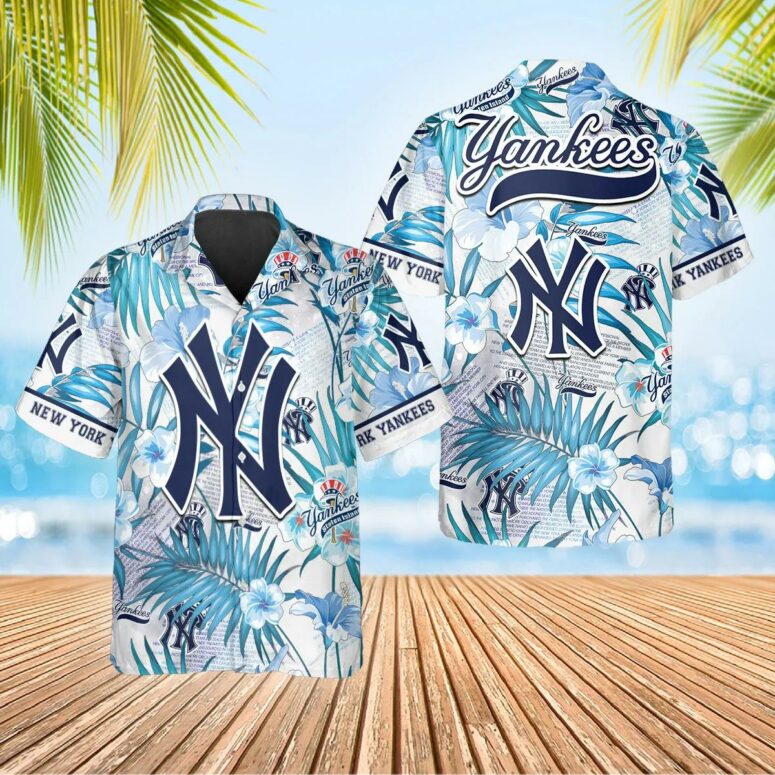 New York Yankees Ocean Breeze Hawaiian Shirt